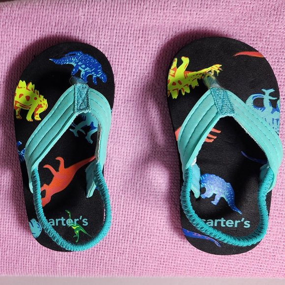 Carter's Other - Carter's Baby Boy Dinosaur Flip Flops Size XS 3-4